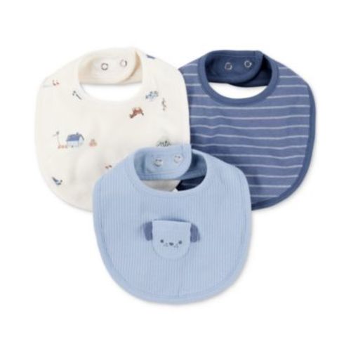 Baby Boys Dog Bibs, 3 Pack