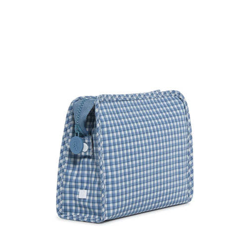 Roadie Medium Zip Pouch Rodeo Check Indigo by TRVL Design | Lila & Hayes