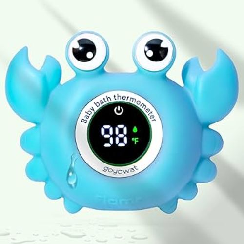 Baby Bath Thermometer,Newborn Swimming Safety Toy Thermometer,Bathtub Water Thermometer,Large Eyed Crab Toy Floating Water Temperature Gauge Baby Temperature Warning,Infant Bath Thermometer
