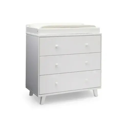 Ava 3 Drawer Dresser with Changing Top and Interlocking Drawers | Delta Children
