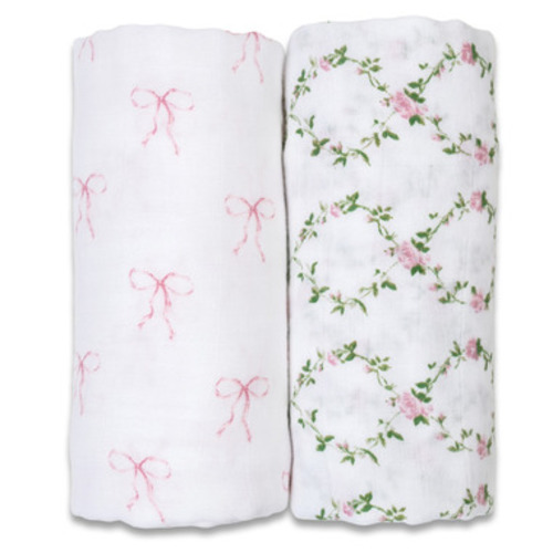 Buy Lulujo Baby Swaddle Vintage Bows and Rose Trellis at Well.ca | Free Shipping $35+ in Canada