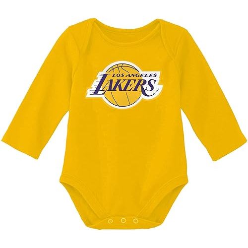 Outerstuff NBA Newborn & Infants 0-24 Months Official Primary Logo Long Sleeve Bodysuit Creeper Romper