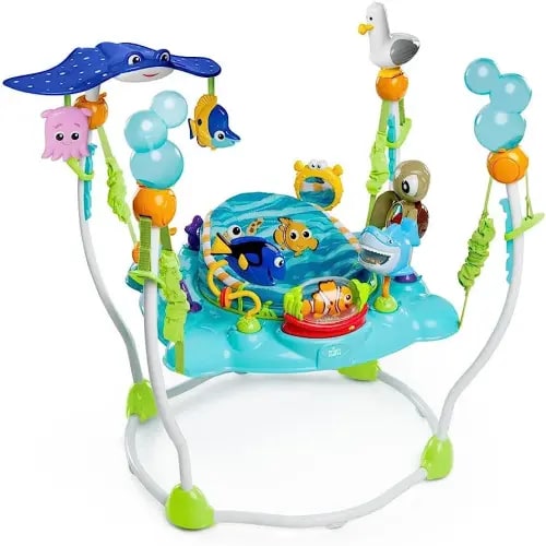 Bright Starts Disney Baby Finding Nemo Sea of Activities Baby Activity Center Jumper with Interactive Toys, Lights, Songs & Sounds, 6-12 Months (Blue)