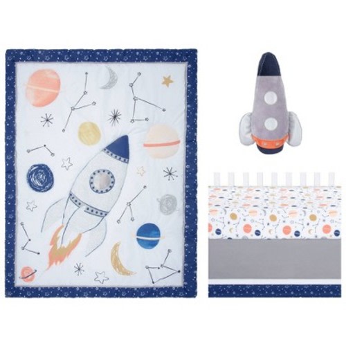 Sammy & Lou Cosmic Rocket Baby Nursery Crib Bedding Set - 4pc