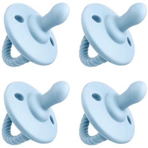 Pacifier 4 pack Soother for Newborns 100% Food Grade Soft Silicone by Comfy Cubs 0-18 Months