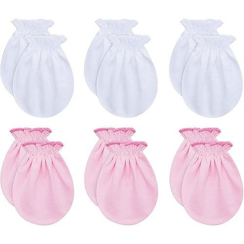 RATIVE No Scratch Mittens and Caps 100% Cotton for Newborn Baby 0-6 Months Boys Girls