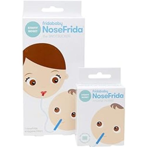 Frida Baby Nasal Aspirator NoseFrida the Snotsucker with 24 Extra Hygiene Filters - NoseFrida Filter Bundle