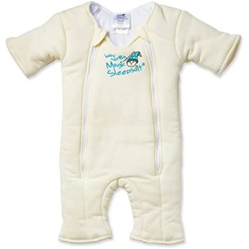 Baby Merlin's Magic Sleepsuit - 100% Cotton Baby Transition Swaddle - Baby Sleep Suit - Cream - 3-6 Months