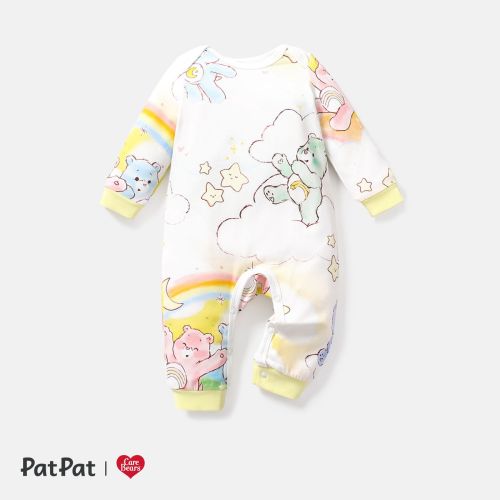 Care Bears Baby Boy/Girl Bear & Rainbow Print Long-sleeve Cotton Jumpsuit