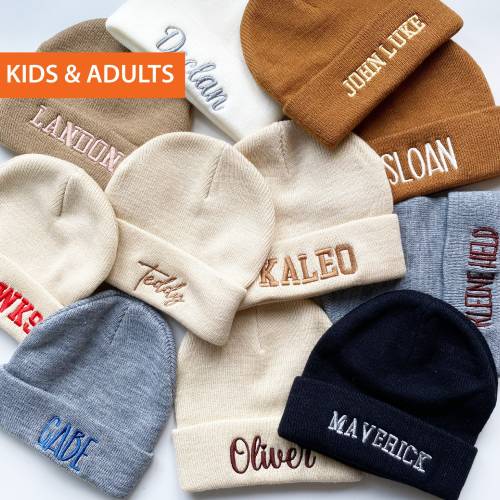 Custom Embroidered Name newborn Beanie Hat, Personalized Hat, Kids Name Hat, Toddler Hat, Newborn Hat, Baby Shower Gift, Christmas Gift