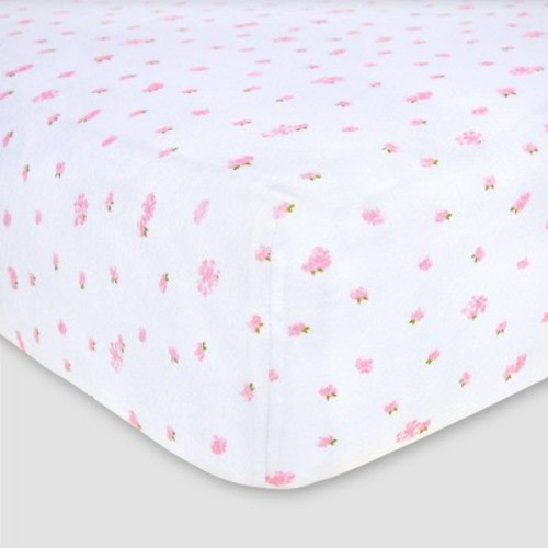 Burt's Bees Baby® Organic Jersey Fitted Crib Sheet, Color: Butterfly Garden Blossom Pink