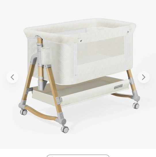 Harppa Cuddly 3-in-1 Baby Bassinet & Bedside Sleeper, Rocking Newborn Bed with Wheels & Mosquito Net