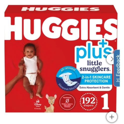 Huggies Little Snugglers Plus Diapers Size 1, 192-count | Costco