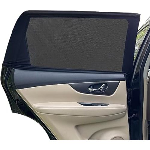 Car Window Shades for Baby - 2 Pack Sun Shade Blocker, Breathable Mesh Rear Side Window Shade Sunshade for SUV, UV Protection for Baby Family Pet, Mosquito Bug Net Window Screens for Camping