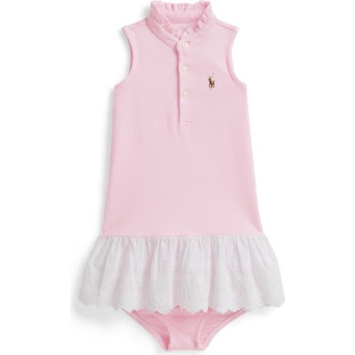 Mixed Media Cotton Piqué Sleeveless Dress & Bloomers, 3M