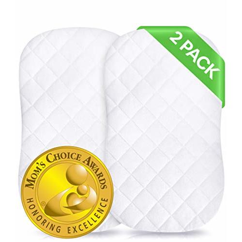 Baby Waterproof Bassinet Cover Compatible with Halo Bassinet Swivel, Glide, Premiere & Luxe Series Sleeper Mattress Pad – 2 Pack - Secure Envelope Design - Silky Soft Mattress Protector