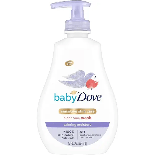 Baby Dove Sensitive Skin Care Calming Moisture Hypoallergenic and Tear-Free Baby Wash (Pack of 1) | 13 oz | Washes Away Bacteria