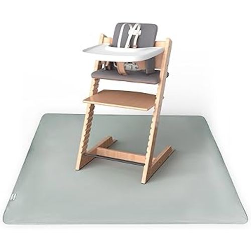 Tiny Twinkle Mess-Proof Splat Mats for Under high Chairs or Table Cover Art Projects for Baby and Toddler - Waterproof, Washable Floor or Table Splash mat 51" x 51" (Sage)