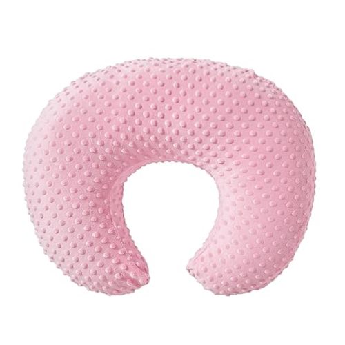ESEN Baby Nursing Pillow and Body Positioner for Breast Feeding and Bottle Feeding, Ultra Soft Baby Breastfeeding Pillows with Removable Nursing Pillow Cover for More Support for Mom and Baby (Pink)