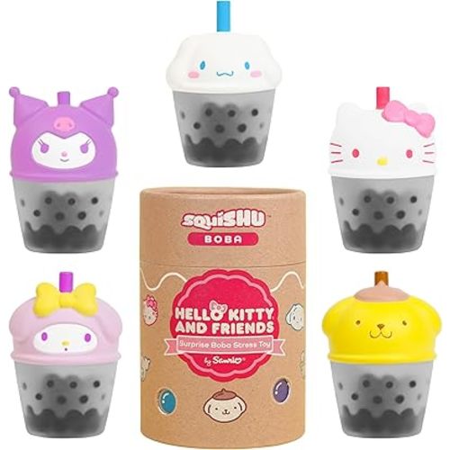 Hamee Sanrio Hello Kitty and Friends [Surprise Blind Capsule] [Boba Series] Cute Squishy Figurine [Birthday Gift Bags, Party Favors, Gift Basket Filler] - 1 Pc.