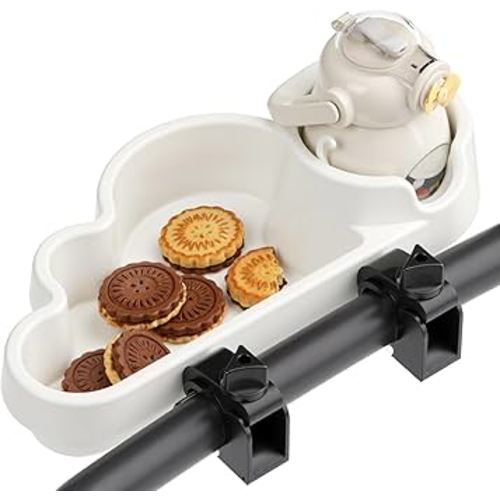 Li & Zhao Universal Stroller Snack Tray Attachment - Universal Snack Tray for Cloud Cup Holder Tray Stroller Tray Attachment Plastic Accessories for Baby,Toddler(Beige)