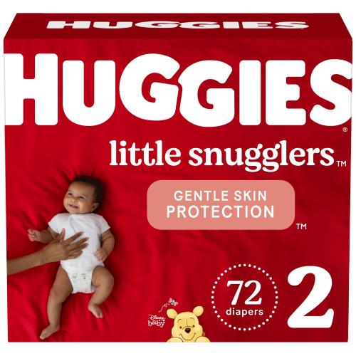Huggies Little Snugglers Baby Diapers, Size 2 (12-18 lbs), 72 Ct