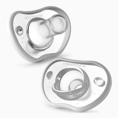 Nanobebe Flexy Pacifier (2 Pack) - White, 0-3 Months
