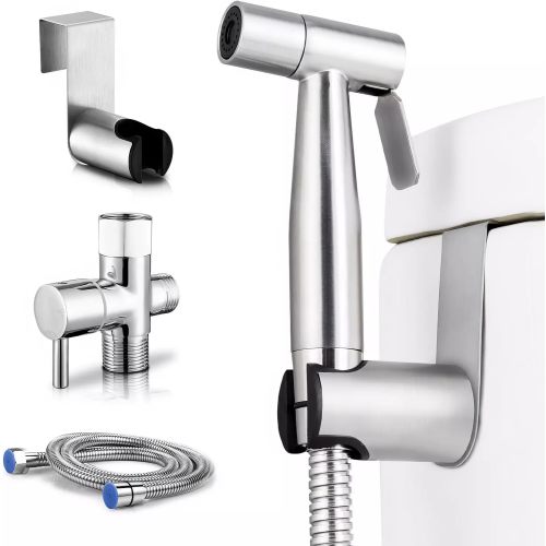 Bidet Sprayer,Handheld Bidet Sprayer For Toilet,Stainless Steel Jet Spray,With Adjustable Water Pressure,Rust-Proof Anti-Corrosion,For Cleaning Cloth ,Pet Grooming,Bathroom Clean-Up,Postpartum Care