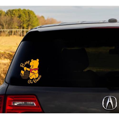 Winnie The Pooh | Winnie The Pooh Decal | Baby Winnie The Pooh On Board | Baby On Board | Car Decal