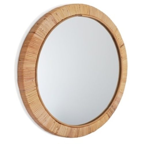 Seaside Round Decorative Rattan Frame Wall Mirror