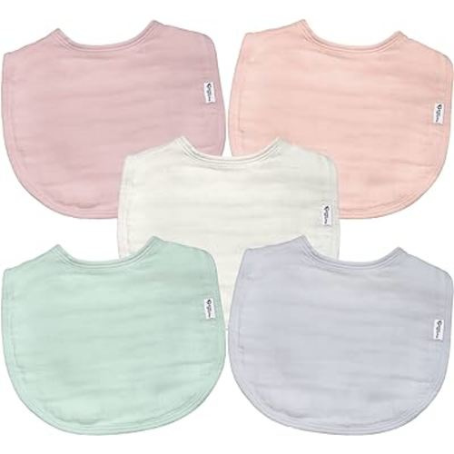 green sprouts Absorbent Organic Cotton Muslin Bibs, 0-12mo Hypoallergenic, STANDARD 100 by OEKO-TEX Certified, Tested for Hormones