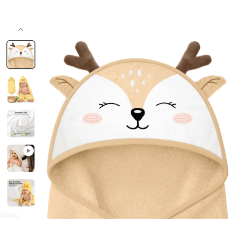 Cuddle Baby Hooded Towel (Deer) - KeaBabies