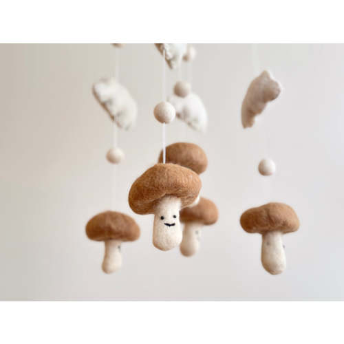 Felt Baby Mobile - Smiley Mushroom