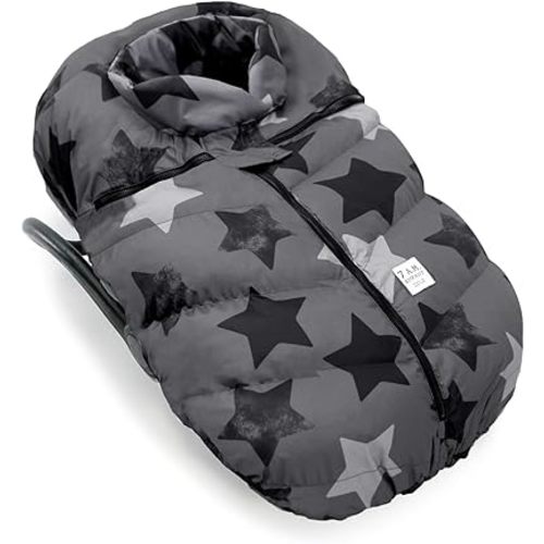 7AM Infant Car Seat Cover - Winter Puffy Cover with Center Zipper for Baby Boys & Girls, Lightweight, Windproof & Water-Repllent Outer Shell, Universal Fit for Infant Car Seat | (0-12M)