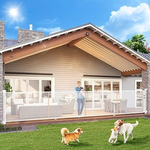 180" Extra Wide Retractable Baby Gates for Large Openings, 42" Extra Tall Baby Gate with Support Rods, Prevent from Crawling Underneath, Mesh Dog Gate Pet Gate for Stairs Doorways, Indoor/Outdoor Use