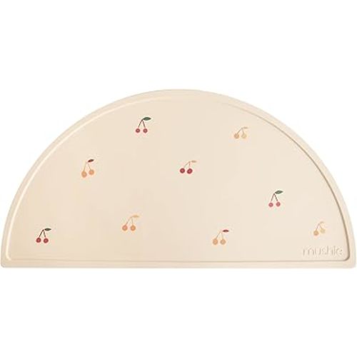 mushie Silicone Placemat for Kids | BPA-Free Non-Slip Design (Cherries)