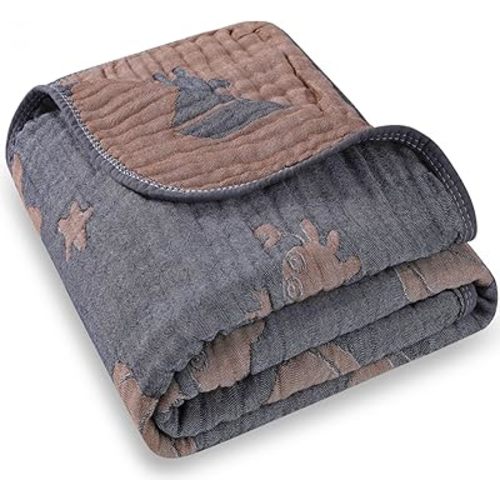 Ultra Soft Muslin Baby Blanket, A Versatile Swaddle and Crib for Babies, Toddlers, Boys, and Girls (1 Pack Ocean)
