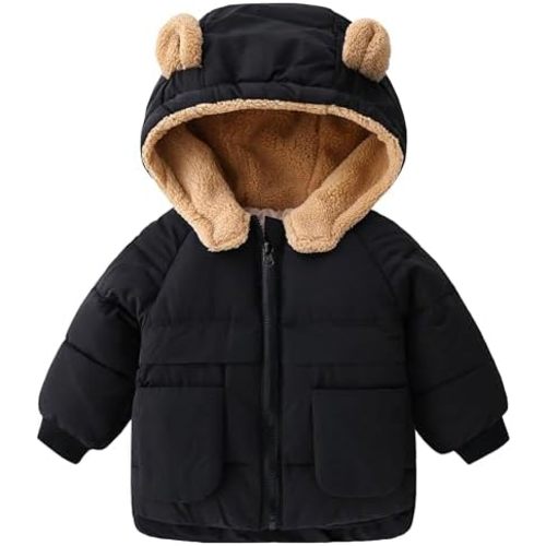 TUONROAD Baby Girls Coats for 6 Months-5 Years Toddlers Boy Winter Jacket Warm Bear Hooded Outdoor Coats Size 5