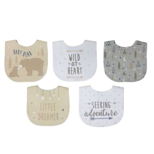 Neat Solutions Aspirational Sayings Printed Water-resistant Lined Infant Bib Set - 5pk