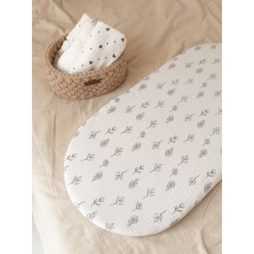 100% Muslin Cotton Fitted Sheets for Anzy Home Moses Baskets