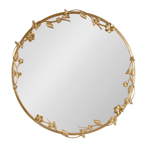 Kate and Laurel Rosella Floral Wall Mirror Metal - 26x26