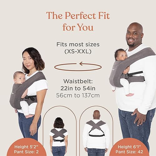 Ergobaby Embrace Baby Carrier Newborn to Toddler - Breathable Baby Carriers for Summer - Cozy Essentials (7-25 Pounds), Ponte Knit, Cream