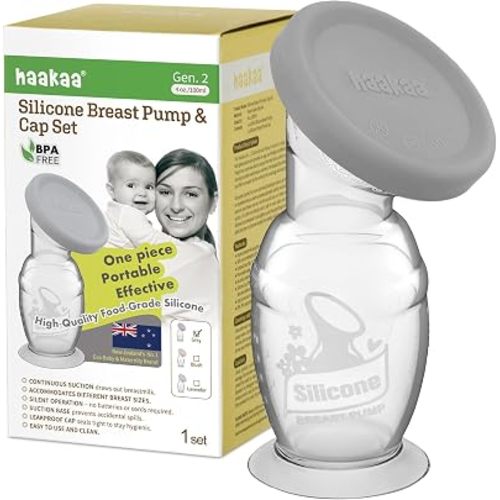 Haakaa Manual Breast Pump with Base 4oz/100Ml+Lid