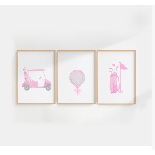 Golf Nursery Print Set 3 Nursery Prints (8"x10")