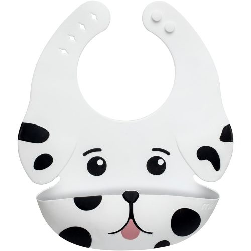 melii Silicone Weaning Bib for Babies & Toddlers, Large Food Catcher - Dog