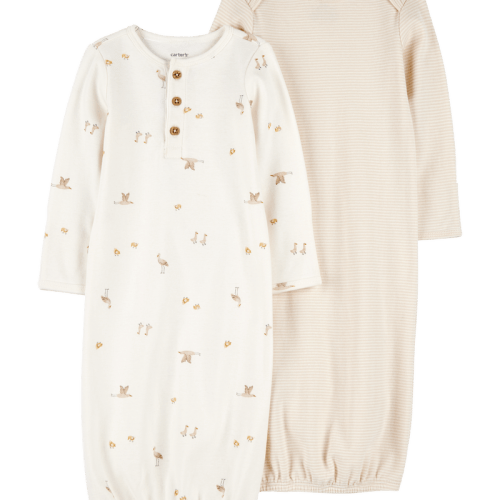 Ivory/Tan Baby 2-Pack Sleeper Gowns | Carter’s Oshkosh Canada