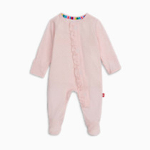 Magnetic Me Modal Magnetic Ruffle Footie - Pin Dot Pink, 0-3 M