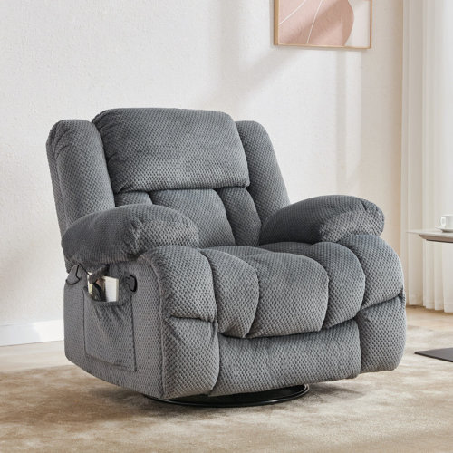 Latitude Run® 41.3" Oversized Swivel Recliner Chair With Massage & Heating & Reviews | Wayfair