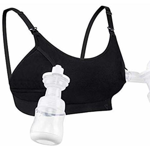 Hands Free Pumping Bra, Momcozy Adjustable Breast-Pumps, Black, Size X-Large