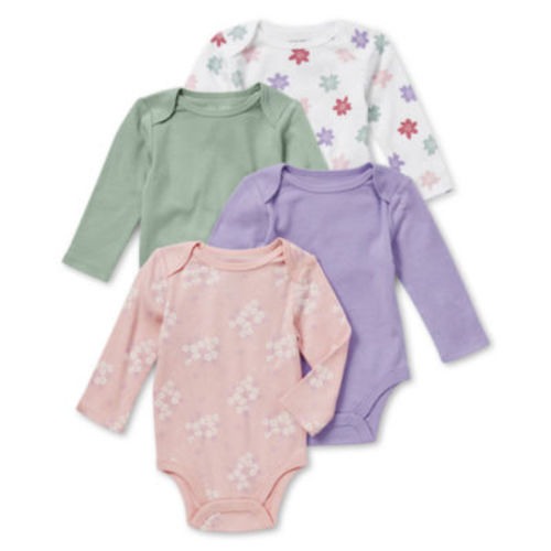 Okie Dokie Baby Girls 4-pc. Bodysuit